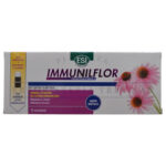 Immunilflor 12 mini-drink box featuring Echinacea flowers, designed for immune system support with Vitamin C and Zinc.