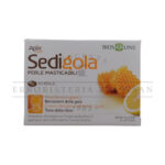 Apix Sedigola perle masticabili box. Propoli throat lozenges with lemon and honeycombs. Dietary supplement for throat and voice.