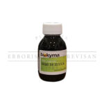 Biokyma Olio di Semi di Zucca: Small glass bottle with white cap, showcasing the dark, rich color of the cold-pressed pumpkin seed oil.