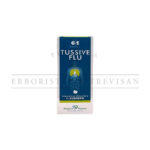 GSE Tussive Flu sciroppo tosse grassa box. Dark blue box featuring lungs illustration. A remedy for throat and cough, available for 14,90€.
